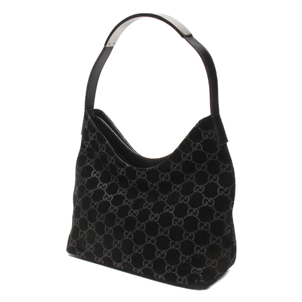 Gucci shoulder hobo suede GG Black monogram bag